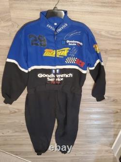 Kevin Harvick & Chocolate Meyers SIGNED 2002 Reese's COMMERICIAL WORN FIRESUIT