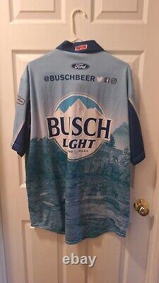 Kevin Harvick Signed Autographed Race Used Busch Light Crew Shirt XL