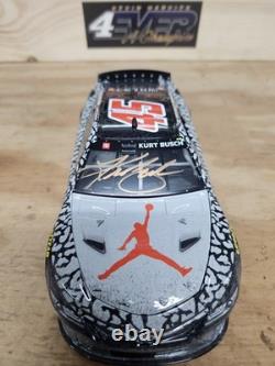 Kurt Busch Duel Autographed Denny Hamlin #45 Jordan Brand 2022 Kansas Win 1/24