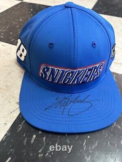 Kyle Busch #18 JGR Snickers Autographed Nascar Fitted Hat Size SM