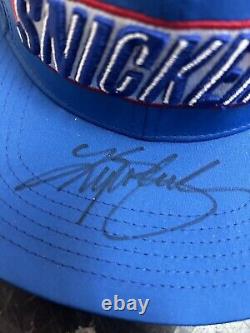 Kyle Busch #18 JGR Snickers Autographed Nascar Fitted Hat Size SM