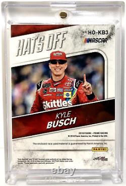 Kyle Busch 2018 Panini Prime Racing Hats Off Top Button 1/1 Skittles