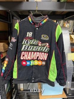 Kyle Busch NASCAR Jackets Lot of 2 M&M's Racing 2015 Champion & Brown Coat
