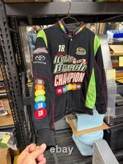 Kyle Busch NASCAR Jackets Lot of 2 M&M's Racing 2015 Champion & Brown Coat