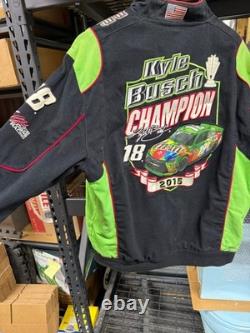 Kyle Busch NASCAR Jackets Lot of 2 M&M's Racing 2015 Champion & Brown Coat