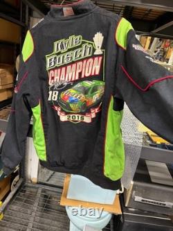 Kyle Busch NASCAR Jackets Lot of 2 M&M's Racing 2015 Champion & Brown Coat Kyle Busch NASCAR Jackets Lot of 2 M&M's Racing 2015 Champion & Brown Coat