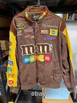 Kyle Busch NASCAR Jackets Lot of 2 M&M's Racing 2015 Champion & Brown Coat