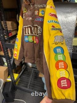 Kyle Busch NASCAR Jackets Lot of 2 M&M's Racing 2015 Champion & Brown Coat