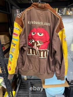 Kyle Busch NASCAR Jackets Lot of 2 M&M's Racing 2015 Champion & Brown Coat Kyle Busch NASCAR Jackets Lot of 2 M&M's Racing 2015 Champion & Brown Coat