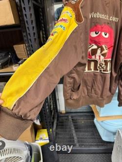 Kyle Busch NASCAR Jackets Lot of 2 M&M's Racing 2015 Champion & Brown Coat