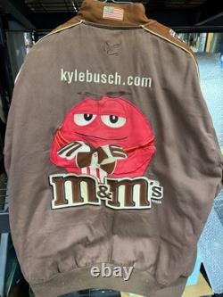 Kyle Busch NASCAR Jackets Lot of 2 M&M's Racing 2015 Champion & Brown Coat