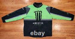 Monster Energy Nascar Cup Series Jacket XXL Double Sided Preowned Black Green