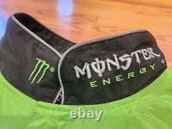 Monster Energy Nascar Cup Series Jacket XXL Double Sided Preowned Black Green