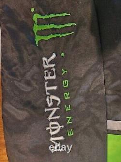 Monster Energy Nascar Cup Series Jacket XXL Double Sided Preowned Black Green