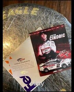 NASCAR Austin Cendric Signed Daytona 2023 Race Used Goodyear Tire withPenske COA
