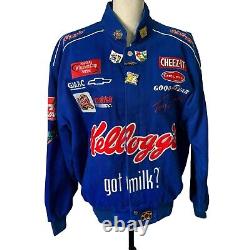 NASCAR Jacket M Chase Authentics Terry Labonte Kellogg's Got Milk 6 Pins Blue
