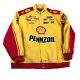 Nascar Jacket Mens 4xl Yellow Full Zip Long Sleeves Pennzoil Shell Racing Coat