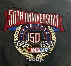 NASCAR Leather Jacket 50th ANNIVERSARY Jeff Hamilton Racing SIZE LARGE