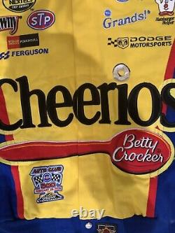 NASCAR Licensed CHEERIOS BOBBY LABONTE #43 Racing YELLOW BLUE JACKET Large EUC