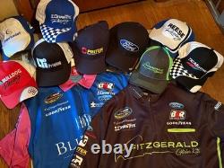NASCAR Race Used Brad Keselowski Racing Crew Shirts + Hats Lot