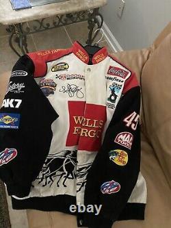 NASCAR Varsity Jacket Mens L #45 Kyle Petty Wells Fargo