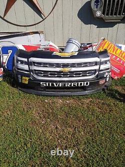 NASCAR race used #83 truck frt end Stefan Parsons sheetmetal