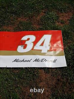 NASCAR race used pit wall Banner Michael Mcdowell Bill Elliott Darlington throwb
