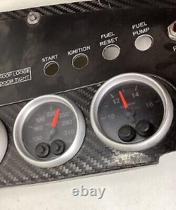 Nascar Asa Arca Racing Used Dashboard / Autometer Data Gauges / Carbon Fiber