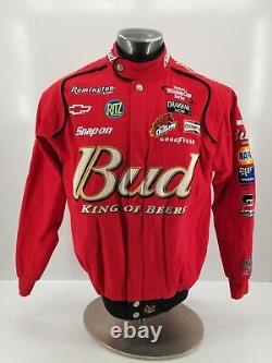 Nascar Chase Authentics Dale Earnhardt Jr Budweiser Racing Jacket Red Mens Med