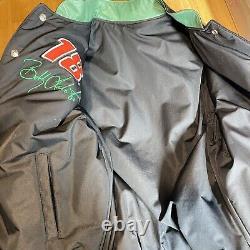 Nascar Jacket Jeff Hamilton Leather Wool Interstate Batteries Green Size Large