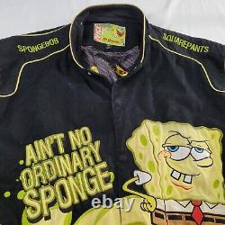 Nascar Jacket Mens 3XL Black Jeff Hamilton Spongebob Squarepants Racing JH Vtg