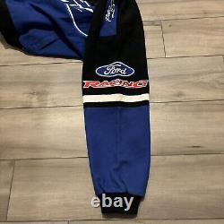 Nascar Jacket Mens Sz L Ford Racing Champions Apparel Y2K Bomber Embroidered
