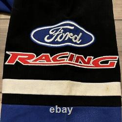 Nascar Jacket Mens Sz L Ford Racing Champions Apparel Y2K Bomber Embroidered