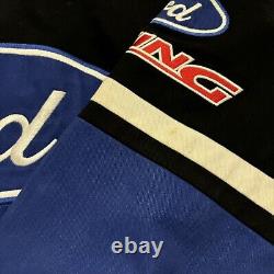 Nascar Jacket Mens Sz L Ford Racing Champions Apparel Y2K Bomber Embroidered