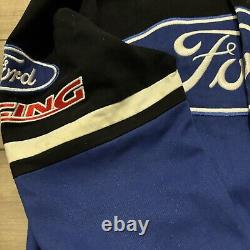 Nascar Jacket Mens Sz L Ford Racing Champions Apparel Y2K Bomber Embroidered