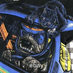 Nascar K9 Dog Racing Crazy Cats All Over Print 90s Vintage Single Stitch T Shirt