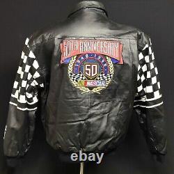 Nascar Leather Jacket 50th Anniversary Jeff Hamilton Racing Size XL