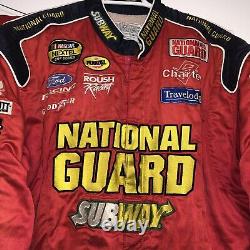 Nascar Race Used Pit Crew Firesuit Biffle National Guard Subway Ford SFI Roush