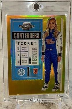 Natalie Decker 2021 Chronicles Racing Contenders Optic Gold Prizm RC #09/10 SP