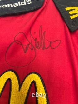 ORIGINAL RACE USED McDONALD'S RACING JOE GIBBS PIT TEAM SHIRT + AUTOGRAPHED