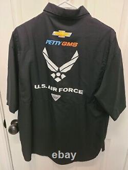 Petty GMS Air Force Columbia PFG Race Used Crew Shirt NASCAR Cup Series 2022