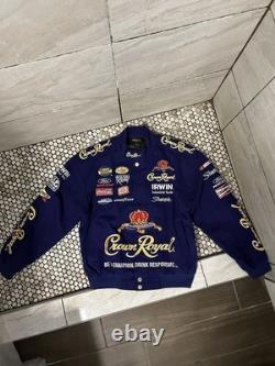 RARE Crown Royal NASCAR Racing Jacket High Quality Mens Size S Purple Ford