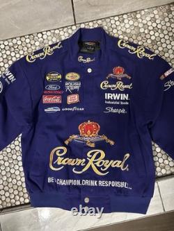 RARE Crown Royal NASCAR Racing Jacket High Quality Mens Size S Purple Ford