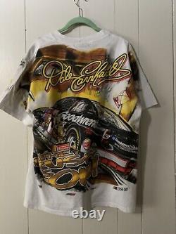 RARE? DALE EARNHARDT 90's ALL OVER DOUBLE SIDED TEE-CHASE BLACK GOLD