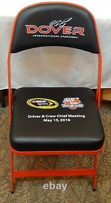 RARE Race Used NASCAR Pit Driver Crew Chief Meeting Padded Chair DOVER 2016 Dale