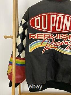 RARE VTG Jeff Hamilton Nascar Jeff Gordon Dupont Leather Sleeve Racing Jacket L