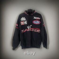 RARE Vintage WWF Men's Medium Racing Team Black Bomber Racing Jacket