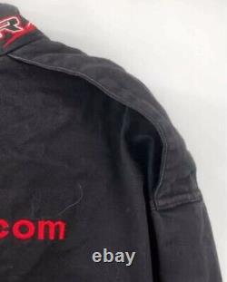 RARE Vintage WWF Men's Medium Racing Team Black Bomber Racing Jacket