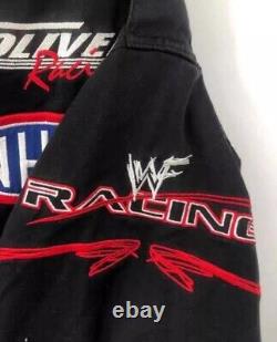 RARE Vintage WWF Men's Medium Racing Team Black Bomber Racing Jacket