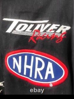 RARE Vintage WWF Men's Medium Racing Team Black Bomber Racing Jacket